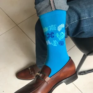 Turquoise Adinkra Socks