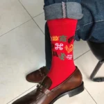 Red Adinkra Socks