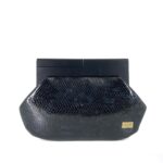 Black Mansa All Leather Clutch