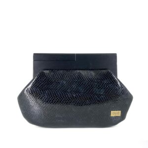 Black Mansa All Leather Clutch